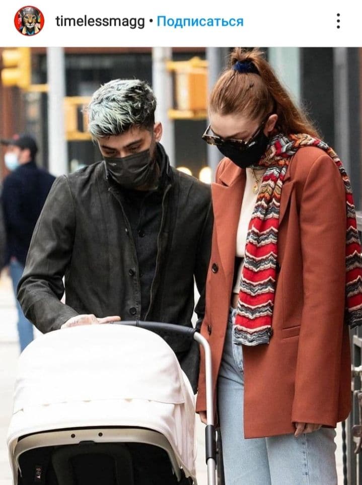 Идеальная семья: Джиджи Хадид в модном образе отправилась на прогулку с дочерью и любимым